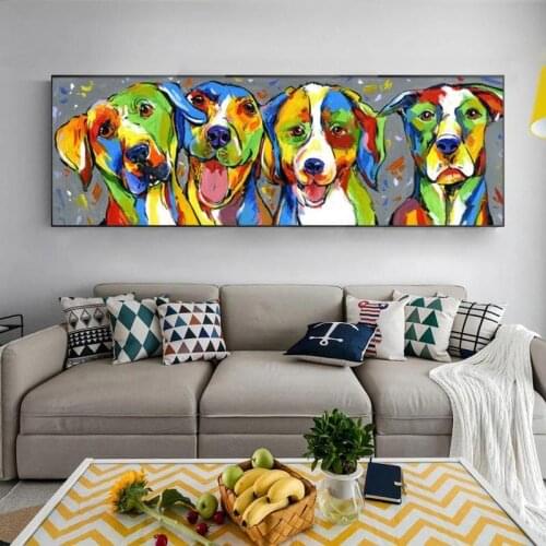 Watercolor Dog Canvas Painting Mordern Abstract Animal Art Posters and Print Cuadros Wall Art Picture for Living Room Home Decor