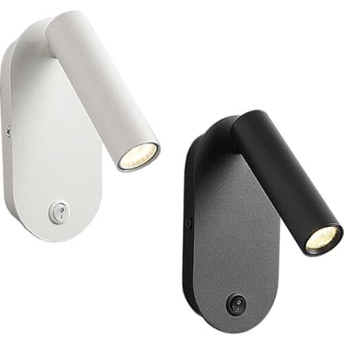 3W LED CREE Reading Lamp Wall Sconce Bedside Light Fixtures Switch Living Room 4000k
