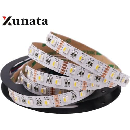 12V 24V 4 in 1 RGBW RGBWW LED Strip 60LEDs/m Waterproof Flexible Tape LED Light Lamp For Home Decoration 5m/lot