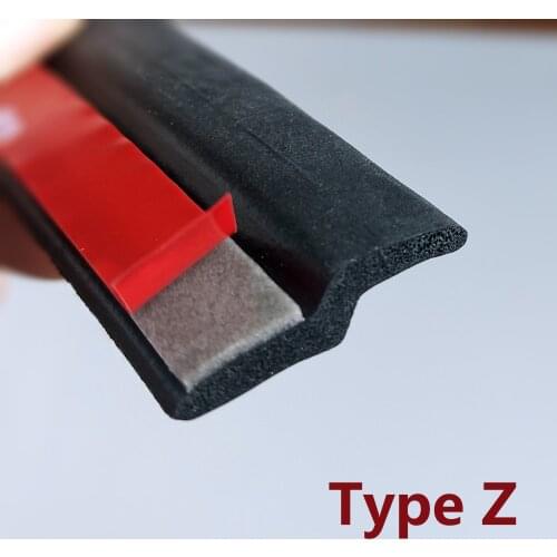 Z Type 4 Meters Car Door Seal Type Z Noise Insulation Weatherstrip Car Sealing Rubber Strip Trim Auto Rubber Seals