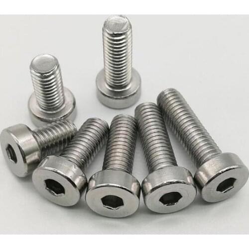 100Pcs M3 M4 M5 Cap Screws Hex Socket Thin Head DIN7984 Stainless Steel 304
