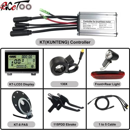 Electric Bicycle Waterproof KT 15A17A22A Square Wave Controller LCD3LCD4LCD5LED900S Display for 250W350W500W Ebike Motor Wheel