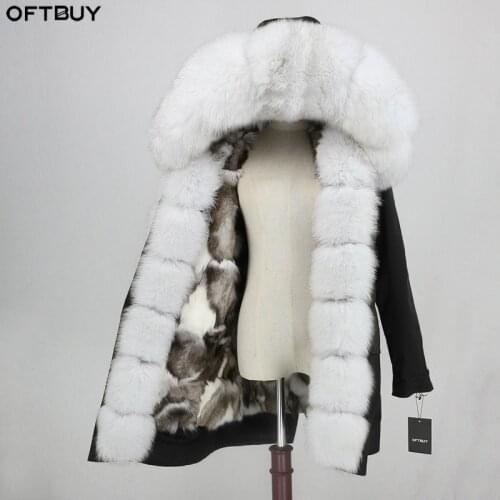 OFTBUY Waterproof Parka Long Parkas Real Fox Fur Hoodie Natural Fox Fur Liner Winter Jacket Women Detachable Coat Streetwear New