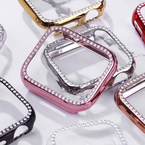 Diamond Bumper Protective Case for Apple Watch Cover Series 6 SE 54321 38MM 42MM For Iwatch 40mm 44mm watch bracelet accessories