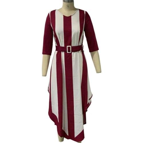 Spring Summer Dress Women 2021 Casual Plus Size Slim Irregular Striped Maxi Dresses Elegant Sexy V Neck Bandage Long Party Dress