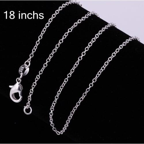 5pcs/lot Simple fashion 925 silver 1mm womens chain necklace O chain jewelry