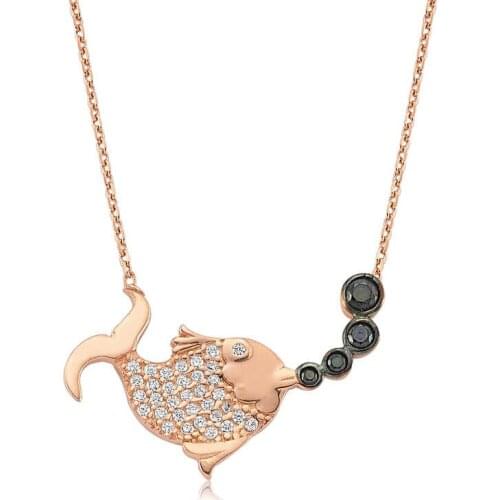 Silver Fish Lady Necklace