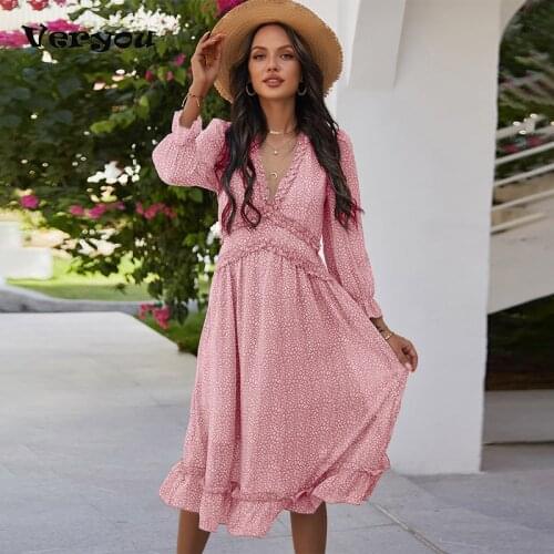 2021 Spring New Sexy V Neck Print Dress Women Casual Butterfly Sleeve High Waist Dress For Women Sexy Summer Chiffon Dress