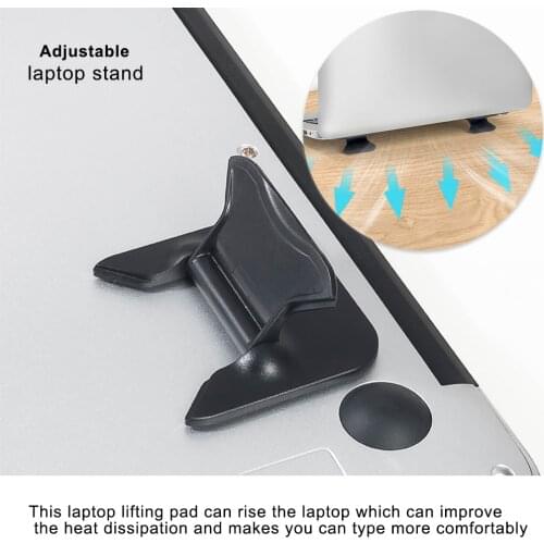 1 Pair Laptop Holder Pad for Macbook Notebook Computer Plastic Stand Non-slip Laptop Lifting Pad Computer Accessory