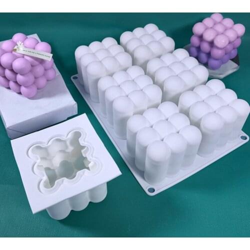 1PC Chocolate Cake Mould Rubiks Cube Tool 3D Aromatherapy Plaster Candle Silicone Mold Cake