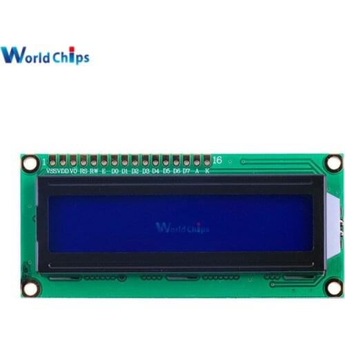1Pcs LCD1602 1602 LCD Blue Screen Character LCD Display Blue Blacklight TFT 16X2 LCD Module DC 5V 80mm*35mm*11mm