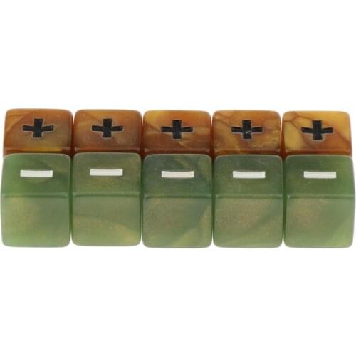 10pcs/pack 6 Sided Maths Dices Role Playing Game Polyhedral Dices Green + Brown