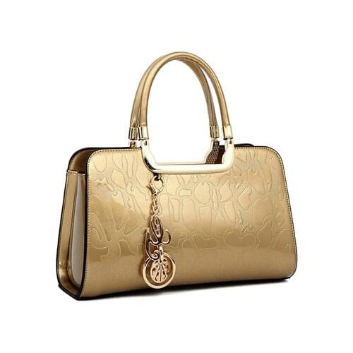 2021 Fashion High Quality Patent Leather Luxury Tote Bag Simple Stone Pattern Large Capacity Womens Handbag luxury handbags