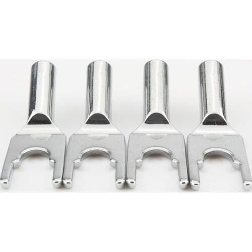 4pcs Rhodium plated spade Adapter Banana adapter to spade Rhodium plated Speaker cable adapter