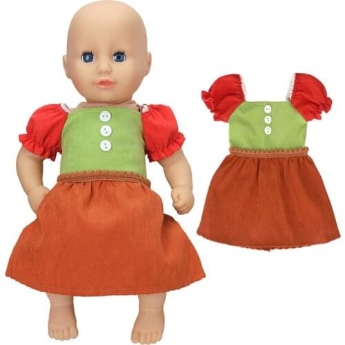 40cm Cotton Body Baby Doll Clothes 17 Inch Silicone Baby Doll Dress Children Girl Toys Wears Gift