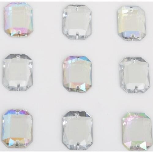 50pcs 13x18mm Sewing Flatback Rhinestones Crystal Acrylic Strass Sew On Crystals Stones For DIY Clothes Decoration