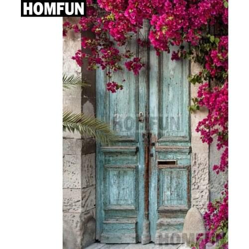 HOMFUN Full Square/Round Drill 5D DIY Diamond Painting "Flower & Door" Embroidery Cross Stitch 5D Home Decor Gift A02120