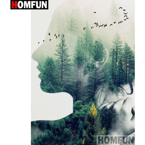 HOMFUN Full Square/Round Drill 5D DIY Diamond Painting "Beauty forest" 3D Diamond Embroidery Cross Stitch Home Decor A19447