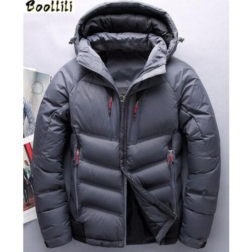 Boollili 2020 Mens White Duck Down Jacket Padded Men Parka Warm Winter Coat Hooded Man Jackets Jaquetas Masculina Inverno