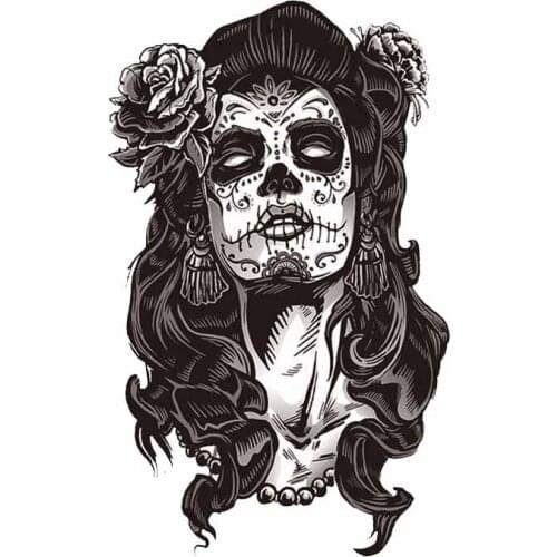 Fuzhen Boutique Decals Exterior Accessories Creative Female Sugar Skull Car Stickers Motorcycle Decal Sunscreen Decoration PVC