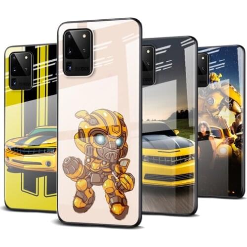 Tempered Glass Cover Hot Bumblebee Sports car For Samsung Galaxy S20 FE S10e S10 S9 S8 Ultra Plus Lite Plus 5G Phone Case