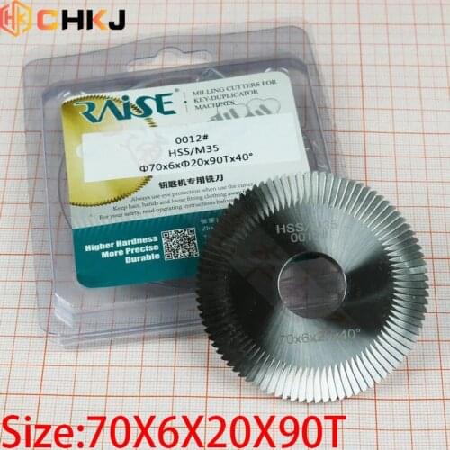 CHKJ For Ruizheng 0012 High-Speed Steel Double-Sided Angle Milling Cutter 70X6X20X90T For Wenxing Key Cutting Machine