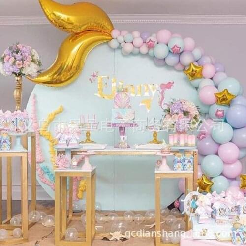 Macaron color balloons chain suit beauty fishtail shape latex balloons Birthday Party Decoration birthday decoration