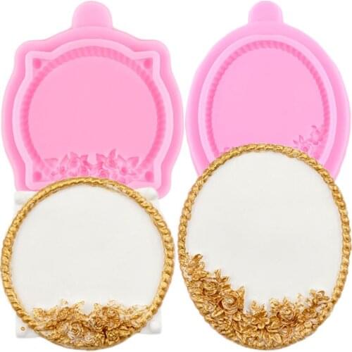 Flower Lace Frame Silicone Mold Cake Border Fondant Molds DIY Cake Decorating Tools Cupcake Topper Candy Clay Chocolate Moulds