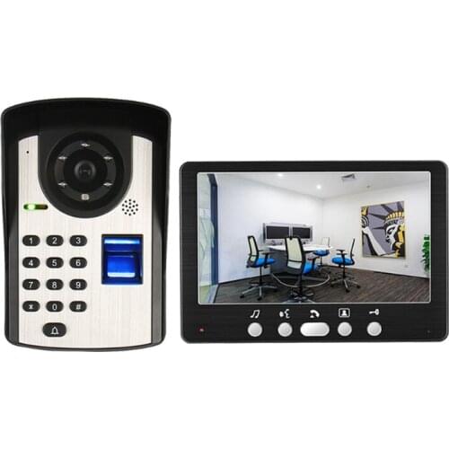 New Arrival Home Security Intercom System Door Bell 7" Video Door Phone/Doorphone,HD Camera w/t Fingerprint&Password Function