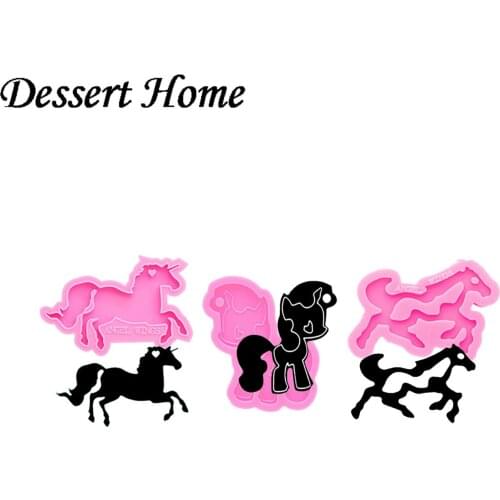 DY0137 Liquid silicone mold for DIY uv expoxy resin pendant necklace lanugo unicorn Keychain mould jewelry making tools