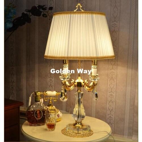 European Modern Crystal Table Lamp D400mm H760mm Luxury Crystal Table Lamp European Style Bedroom Bedside Lighting Fixture Lamp