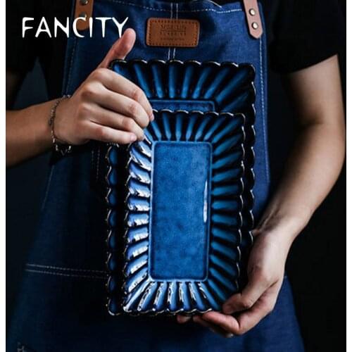 FANCITY Retro Chrysanthemum Plate Ceramic Japanese Tableware Restaurant Western Plate Fruit Plate Vegetable Plate Rice Plate