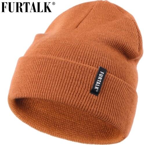 FURTALK Kids Beanie Hat Winter Hat for Girls Boys Knitted Autumn Spring Beanies Skullies Unisex Child Black Bonnet Cap 2-5 Years