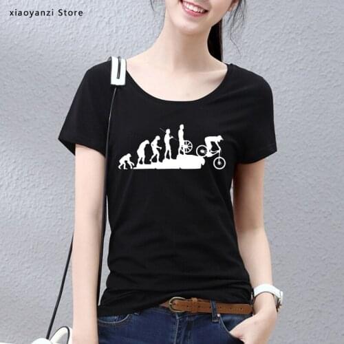 Mountain Biking Downhill Summer funny tshirt T Shirt Women Punk Tops Hipster Cotton Bicycle T-Shirt Summer Casual Short Sleeve