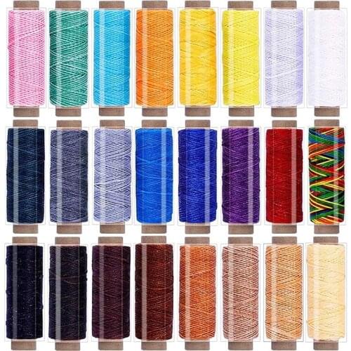 Imzay 24PCS 55Yards Leathercraft Waxed Thread-Practical Stitching Thread For Leather Craft DIY, Bookbinding, Leather Sewing