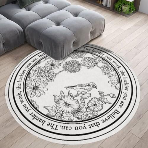 Nordic Round Carpet for Living Room Non-slip Floor Carpets Bedroom Bedside Mats Absorbent Area Rugs Balcony Home Decor Rug