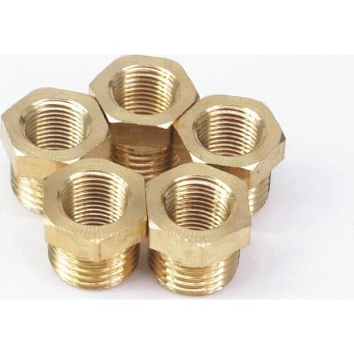Brass Reducer 1/4" BSP Male Thread to 1/8" BSP Female Thread Reducing Bush adapter Fitting Gas Air Water Fuel