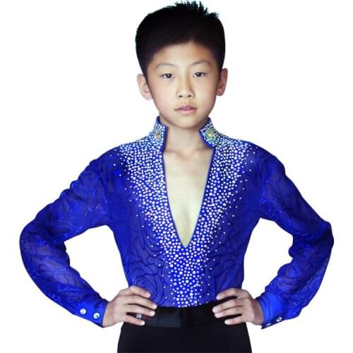 Hot Sale Latin Dance Competition Costumes Kids Boys Latin Ballroom Dance Dress Suit Performance Clothing