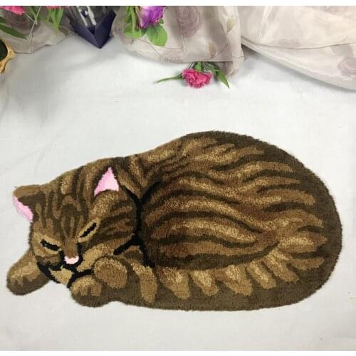 Cartoon cute grey slip cat 3D rug cat living room bedroom carpet kitchen Bathroom mat Toilet hallway tapete home Decorative