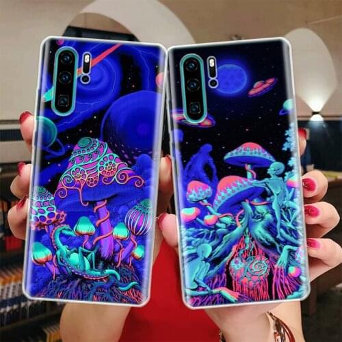 Weird Mushroom Psychedelic Silicon Phone Case For Huawei Honor 10 9 20 Lite Y5 Y6 Y7 Y9 9X 8X 8S 8A 7X 7A 7S Pro + 10i20i Coque