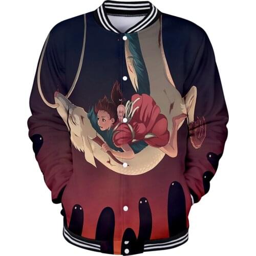New fashion 3D Spirited Away Baseball uniform printing hoodies other series men / women autumn and winter sweatshirt hoodies
