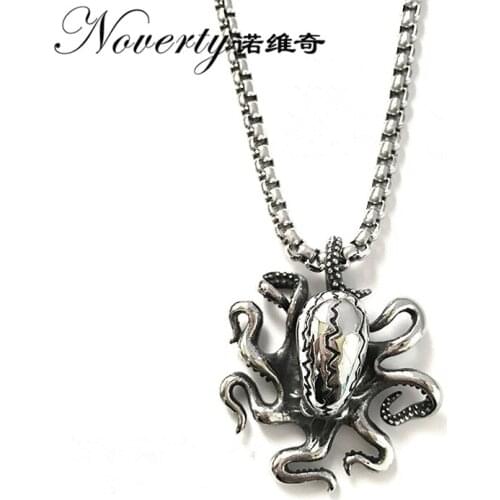 Fashion Retro Octopus Titanium Jewelry Creative Pendant Necklace Hip-hop Rock Punk Cool Style Gifts ZMXL046