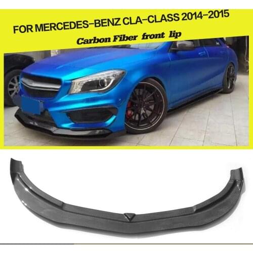 Carbon Fiber Front Bumper Lip Splitters Spoiler for Mercedes-Benz CLA-Class C117 CLA180 CLA250 CLA45 AMG 2013 2014 2015