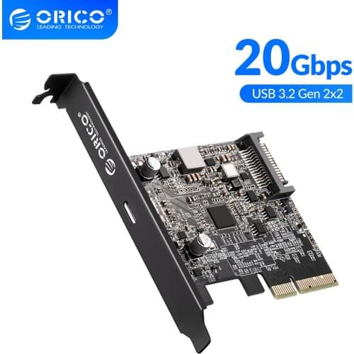 ORICO Type USB C PCI-Express to USB 3.2 20Gbps PCI-E Express Expansion Card Adapter with ASM3242 Chipset for Windows 8/10/Linux