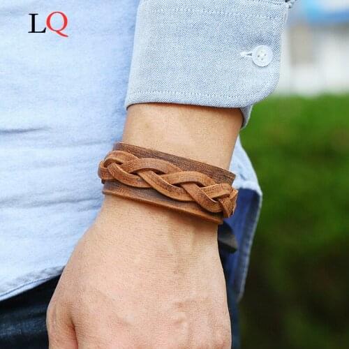 Hight Quality Various Styles Braided Bracelets Simple Leather Bracelets for Men Wrap Bangle Party Gifts Wholesale Rope Chain