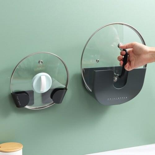 Pot Lid Holder Pan Lids Cover Stands Kitchen Storage Rack Stand For Pots Plastic Hanging Rest Spoon Dishes Organizer Clip
