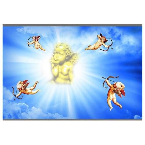 Custom photo wallpaper 3d ceiling wallpaper murals Angel canvas ceiling frescoes painting zenith mural living room decoration