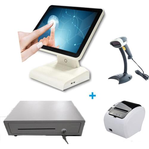 A set of Pos all in one 15 inch Touch Terminal PC computer monitor Pos Terminal for supermarket