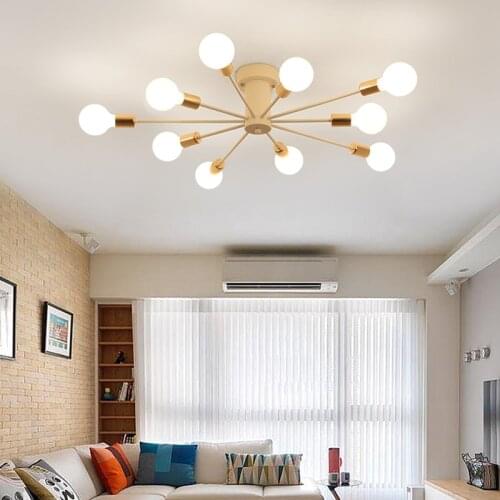 Mordern Nordic Retro Edison Bulb Light Chandelier Vintage Loft Antique Adjustable DIY Art Spider Ceiling Lamp Fixture Light