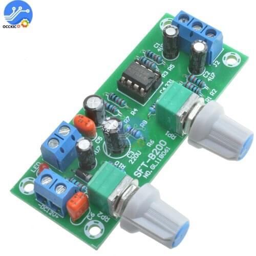Preamplifier Stereo NE5532 Tone Board DC 10-24V Subwoofer Low-Pass Filter Module FR-4 PCB Strong Anti-interference
